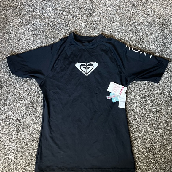 XL Youth Roxy Black Logo Rash Guard - Picture 1 of 5